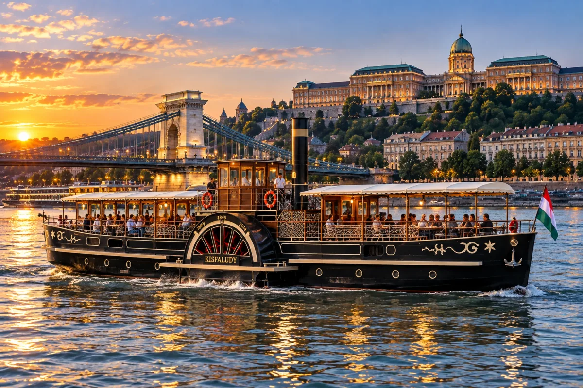 Historical Kisfaludy paddle boat Budapest